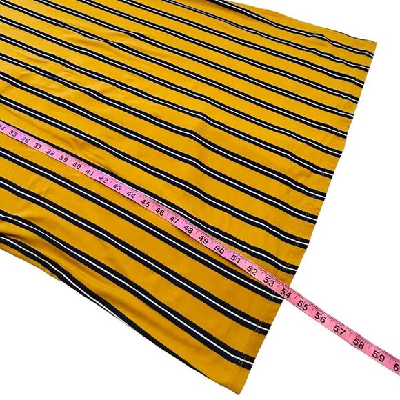 10/$25🦋 LOVE Mustard Yellow & Navy Blue Striped Sleeveless Maxi Dress - Size 1X - Picture 11 of 15